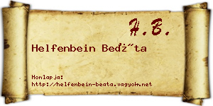 Helfenbein Beáta névjegykártya